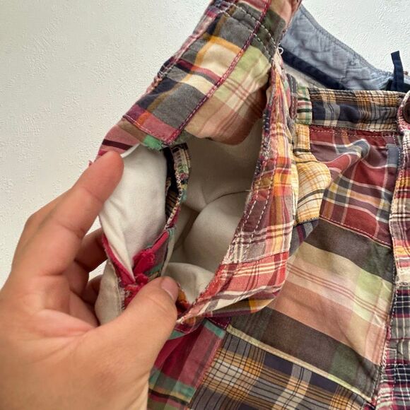 J.Crew Vintage Madras Patchwork Shorts 33 Relaxed Fit | 100% Cotton – Flawed - Picture 15 of 15